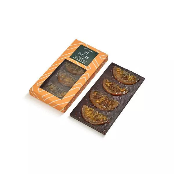 Dark Chocolate Bar With Almond And Orange Slices